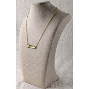Kristin Name Necklace Gold Tone Script Personalized‎ Nameplate Chain